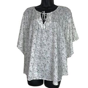 LUCKY Brand Unique Bohemian Style  Floral Blouse Size L